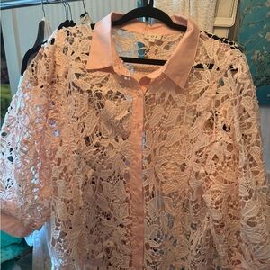 Beautiful lace peach shirt